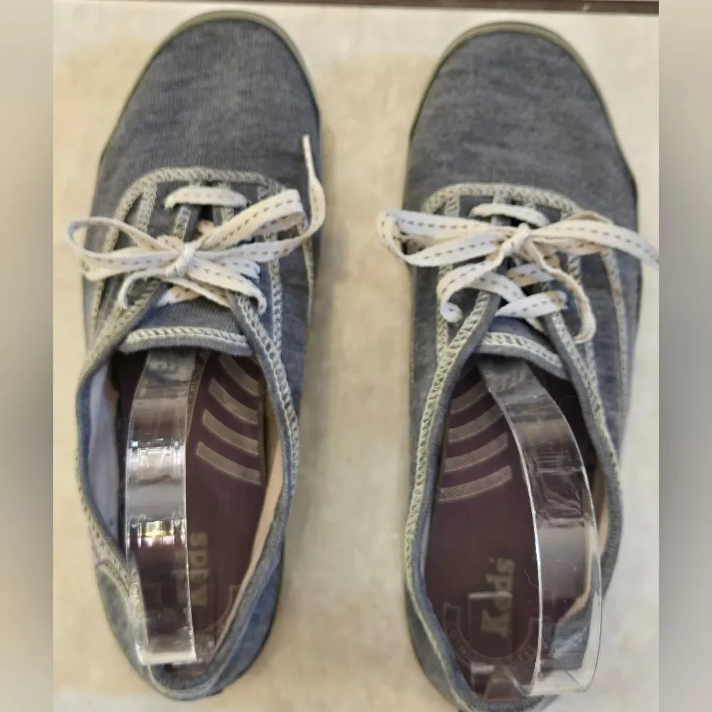 Keds Gray Wool Blend Sneakers with White Accents